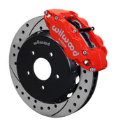 Wilwood red Superlite 6R caliper and 13.06-inch srp drilled and slotted rotor for Pontiac GTO, assembled front view