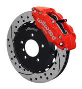 Wilwood red Superlite 6R caliper and 13.06-inch srp drilled and slotted rotor for BMW M3 E36 (1995–1999) & Z3 M Roadster (1998–2001), assembled front view