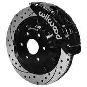 Wilwood black TC6 caliper and 16-inch srp drilled and slotted rotor for GM Six-Lug Trucks & SUVs, assembled front view