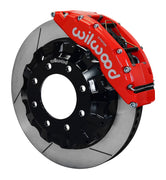 Wilwood red TC6 caliper and 16-inch gt slotted rotor for GM Eight-Lug Trucks, SUVs & Hummer H2, assembled front view