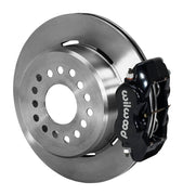 Assembled view of a Wilwood black FDLI rear caliper with a 12.19-inch plain rotor