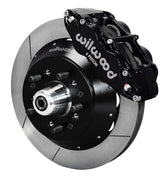 Wilwood Forged Narrow Superlite 6R front brake assembly with black caliper and GT slotted rotors