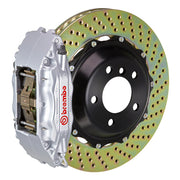 The Brembo Gran Turismo Front Big Brake Kit for 993 C2/C4 (1995-98) includes 4-Piston cast monobloc calipers with FM1000 pads, 355mm x 32mm cross-drilled high-carbon rotors, Goodrich braided lines, and CNC billet mounting hardware. It’s a complete, high-performance braking solution from Brembo.