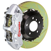 The Brembo Gran Turismo Front Big Brake Kit for 993 C2/C4 (1995-98) includes 6-Piston cast monobloc calipers paired with FM1000 pads, 355mm x 32mm cross-drilled high-carbon rotors, Goodrich braided brake lines, and CNC machined mounting hardware. It’s an exceptional braking upgrade from Brembo.