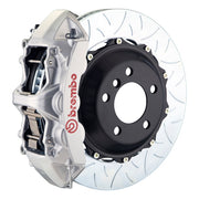 The Brembo Gran Turismo Front Big Brake Kit for 930 (1978-79) includes GT 4-Piston calipers, FM1000 pads, 355mm x 32mm cross-drilled rotors, Goodrich braided lines, and CNC billet mounts. It offers top-notch braking performance and quality.