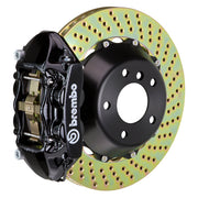 The Brembo Gran Turismo Rear Big Brake Kit for the 996 C2 (1999-2004) includes renowned 4-piston calipers with FM1000 pads for street and performance use, 345mm cross-drilled rotors, Goodrich braided brake lines, and CNC Billet mounting hardware, providing an all-in-one solution for superior braking.