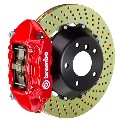 Brembo Gran Turismo Front Brake Kit for 987 Boxster, 345mm discs, 4-piston calipers, FM1000 pads, all hardware included. Shop now at PMB Performance.