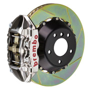 Upgrade your 964 C2 Turbo/3.6 Turbo with the Brembo GT-R Nickel Plated Rear Big Brake Kit. This kit features 4-Piston Billet Monobloc calipers with high-performance FM1000 pads, plus massive 355mm x 32mm Cross Drilled rotors, Goodrich braided lines, and CNC Billet hardware. Experience exceptional braking with Brembo!