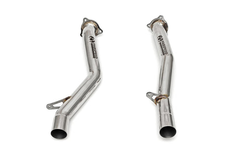 Fabspeed Porsche 958.2 Cayenne Turbo / Turbo S Secondary Competition Link Pipes (2015-2018) (Image: 1)