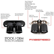 Fabspeed Porsche 992 GT3 / GT3 RS Deluxe Dual Style Tips (2022+) (Image: 13)