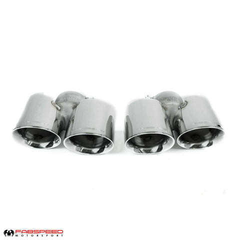 Fabspeed Porsche 997.2 Turbo / Turbo S Deluxe Quad Style Tips (2010-2012) (Image: 1)