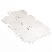 Rennline Titanium Rear Brake Shims: Reduce heat by 10%, prevent brake failure, and improve performance. Set of four, not for PCCB systems. Shop now at PMB.