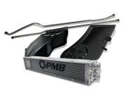 DIY Front Mount Oil Cooler oil cooling kit for Porsche 914 914-6 and 914-6/GT. Comes with oil cooler, shroud, oil lines, and has an optional oil tank. Requires fabrication