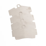 Rennline Titanium Rear Brake Shims: Reduce heat by 10%, prevent brake failure, and improve performance. Set of four, not for PCCB systems. Shop now at PMB.