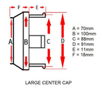 Replacement BRAID center caps: Optional caps for BRAID wheels, available in various sizes and bolt patterns. Prices are per cap. Shop now at PMB.