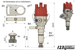 123 Bluetooth Programmable Distributor for Porsche 911, 914-6 with 2.4, 2.7, 3.3 (1972 and up) for 3-Pin Boxes