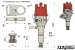 123 Switched Distributor for Porsche 911, 914-6 with 2.4, 2.7, 3.3 (1972 and up) for 3-Pin Boxes