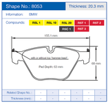 Pagid Racing Front Brake Pad Set No. 8053 product image 2