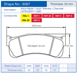 Pagid Racing Front/Rear Brake Pads for Porsche 992