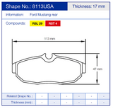 Pagid Racing Rear Brake Pad Set No. 8113 product image 2