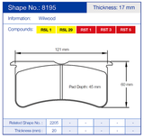 Pagid Racing Front Brake Pad Set No. 8195