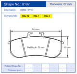 Pagid Racing Front Brake Pad Set No. 8197 product image 2