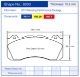 Pagid Racing Front Brake Pad Set No. 8203 product image 2