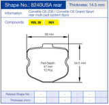 Pagid Racing Rear Brake Pad Set No. 8240 product image 2