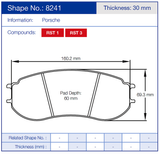 Pagid Racing Front Brake Pad Set No. 8241 RST1 for Porsche 991 product image 2