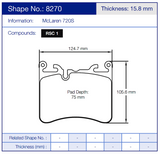 Pagid Racing Rear Brake Pad Set No. 8270 RSC1 product image 3