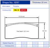 Pagid Racing Front/Rear Brake Pads for Porsche 992