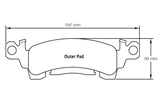 Pagid Racing RST1 Front Brake Pads for Chevrolet GM Intermediate D52, several models