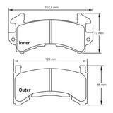 Pagid Racing RST2 Front Brake Pads for Chevrolet GM Metric D154, several models