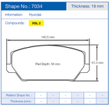 Competition Motorsport Pagid Racing Front Racing Brake Pads No. 7034