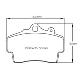 Pagid Racing Front Brake Pad Set No. 2407 for Porsche 993/986/987
