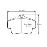 Pagid Racing Front Brake Pad Set No. 2405 for Porsche 993/986/987/996