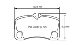 Pagid Racing Rear Brake Pad Set No. 8008 for Porsche 997