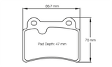 Pagid Racing Rear Brake Pad Set No. 8069