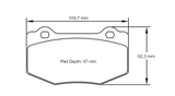 Pagid Racing Rear Brake Pad Set No. 8208