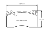 Pagid Racing Front Brake Pad Set No. 8283 for McLaren 720S/600LT
