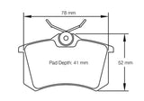 Pagid Racing Rear Brake Pads for Audi A3 1.8 20V