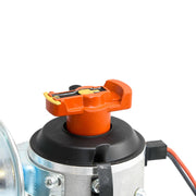 Flame-Thrower VW Type 1 and Type 4 Distributor: Lightweight alloy, Ignitor spark, tuned advance. 12V/6V neg ground. 30-mo electronics warranty.