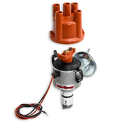 Flame-Thrower VW Type 1 and Type 4 Distributor: Lightweight alloy, Ignitor spark, tuned advance. 12V/6V neg ground. 30-mo electronics warranty.