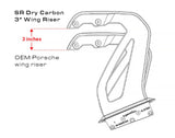 SilverRocket Dry Carbon 3-Inch Wing Risers for Porsche Track Applications GT4 RS