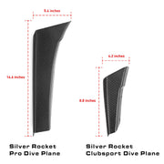 SilverRocket Dry Carbon Pro Dive Planes for Porsche Track Applications 718 GT4 RS