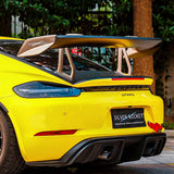 SilverRocket DRS-1 Flex Carbon Swan Neck Wing for Porsche 718 GT4 Track Fitment