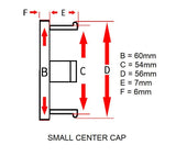 Replacement BRAID center caps: Optional caps for BRAID wheels, available in various sizes and bolt patterns. Prices are per cap. Shop now at PMB.