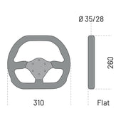 Competition Motorsport Sparco Competition P310 Steering Wheel – 310mm Flat Suede Racing Wheel