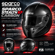 Sparco Stealth Carbon Fiber Karting Helmet, FIA 8878-2024