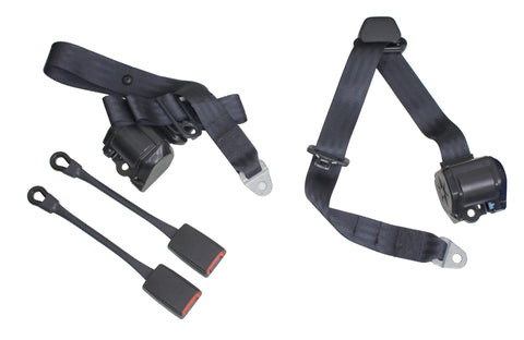 Empi 3 Point Retractable Seat Belt/Harness, Black, Pair. Durable and comfortable, perfect fit for 68-79 Type 1 models with easy installation. Shop now at PMB.